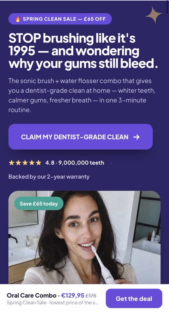 Landing page hero