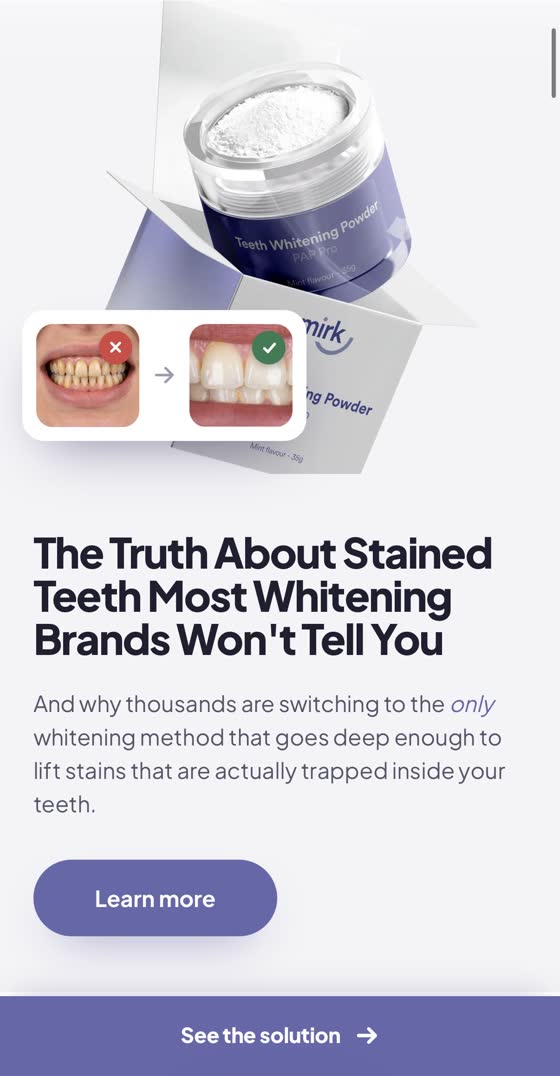 Landing page hero